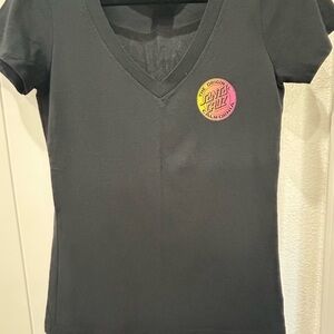 Santa Cruz Skateboards Women's Black Tee with Logo